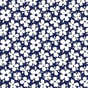 Red and Blue Daisy Flowers extra Small- navy