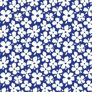 Royal Blue and Orange Daisy Flowers Extra Small- Royal Blue