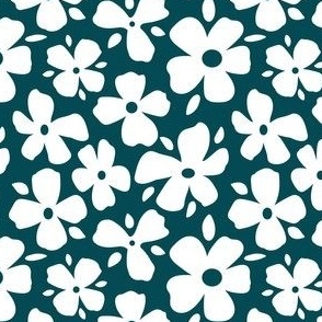 Teal Green and Silver Daisy Flowers Small- teal