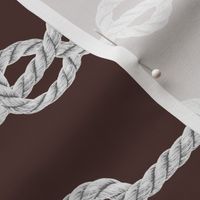 White horizontal rope knots white dark brown