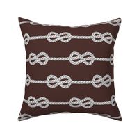 White horizontal rope knots white dark brown