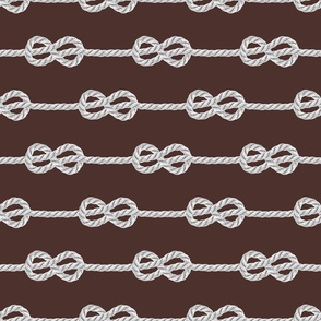 White horizontal rope knots white dark brown