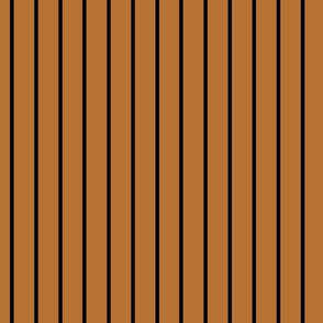 Copper Pin Stripe Pattern Vertical in Black