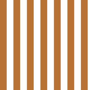 Copper Awning Stripe Pattern Vertical in White