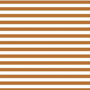 Copper Bengal Stripe Pattern Horizontal in White