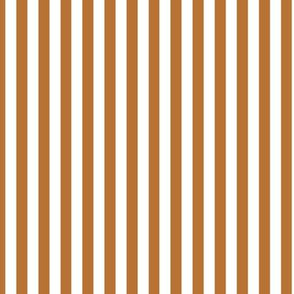 Copper Bengal Stripe Pattern Vertical in White