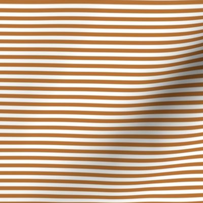 Small Copper Bengal Stripe Pattern Horizontal in White