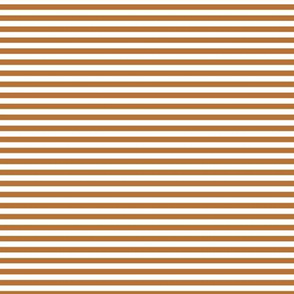 Small Copper Bengal Stripe Pattern Horizontal in White