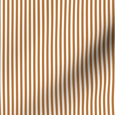 Small Copper Bengal Stripe Pattern Vertical in White