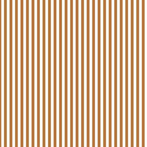 Small Copper Bengal Stripe Pattern Vertical in White