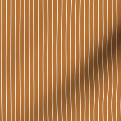 Small Copper Pin Stripe Pattern Vertical in White