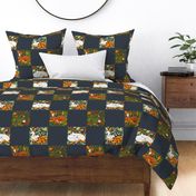 Woodland Check- Checkered Forest Animals- Charcoal- Large Scale