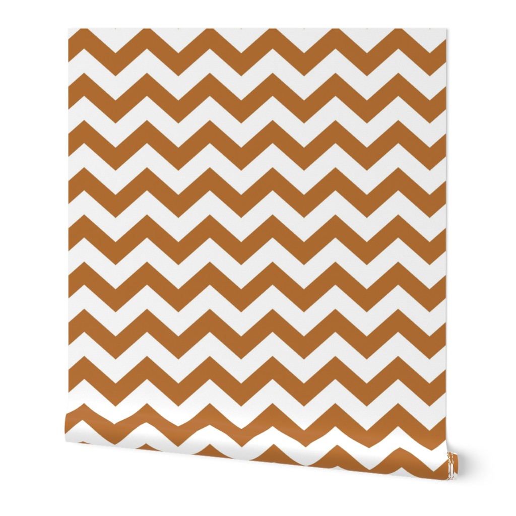 Chevron Pattern - Copper and White