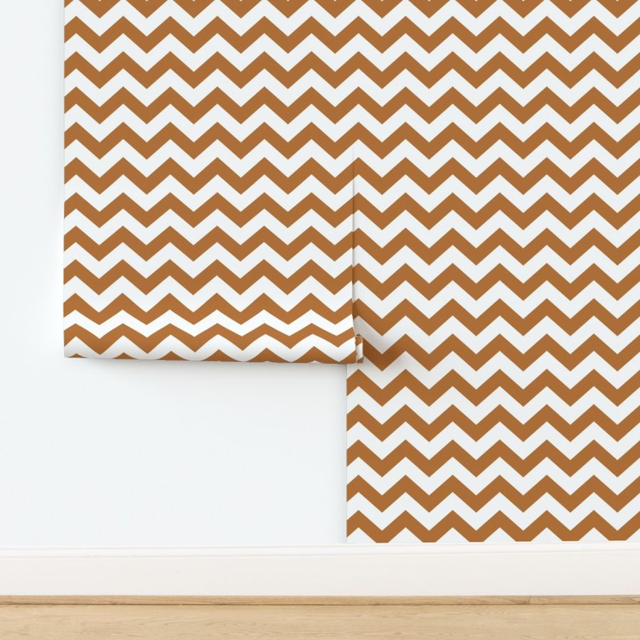 Chevron Pattern - Copper and White