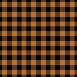 Gingham Pattern - Copper and Black