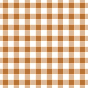 Gingham Pattern - Copper and White