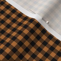 Small Gingham Pattern - Copper and Black