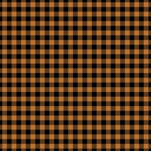 Small Gingham Pattern - Copper and Black