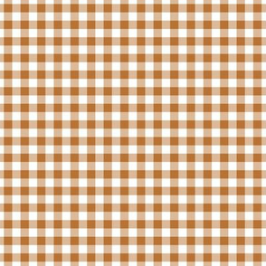 Small Gingham Pattern - Copper and White