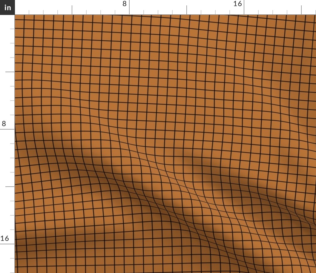 Grid Pattern - Copper and Black