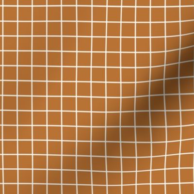 Grid Pattern - Copper and White