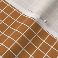 Grid Pattern - Copper and White