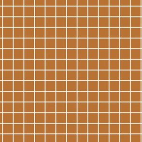 Grid Pattern - Copper and White