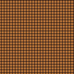 Small Grid Pattern - Copper and Black