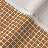 Small Grid Pattern - Copper and White