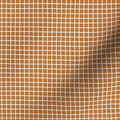 Small Grid Pattern - Copper and White
