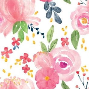 June Floral | Watercolor Pink Flowers