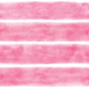 Watercolor Thick Pink Stripes wallpaper hot pink