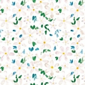 Daisy Field | Watercolor Daisy Floral Pattern 4x4