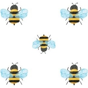 Watercolor Honey Bee 4x4