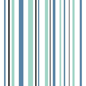 Teal, blue stripes