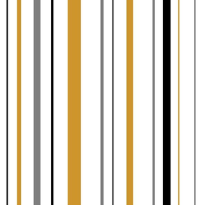 Gold, black, white stripes