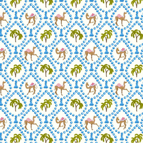 camels and palms/blue/small