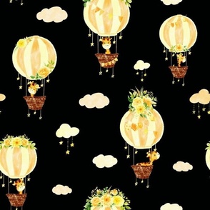 air balloon giraffe black