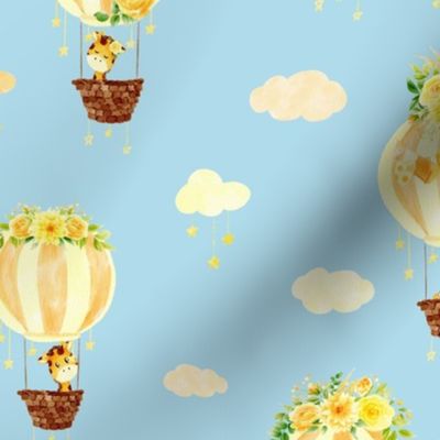 air balloon giraffe blue