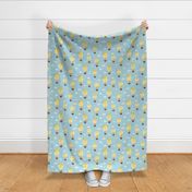 air balloon giraffe blue