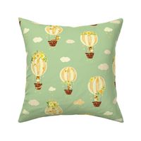 air balloon giraffe green