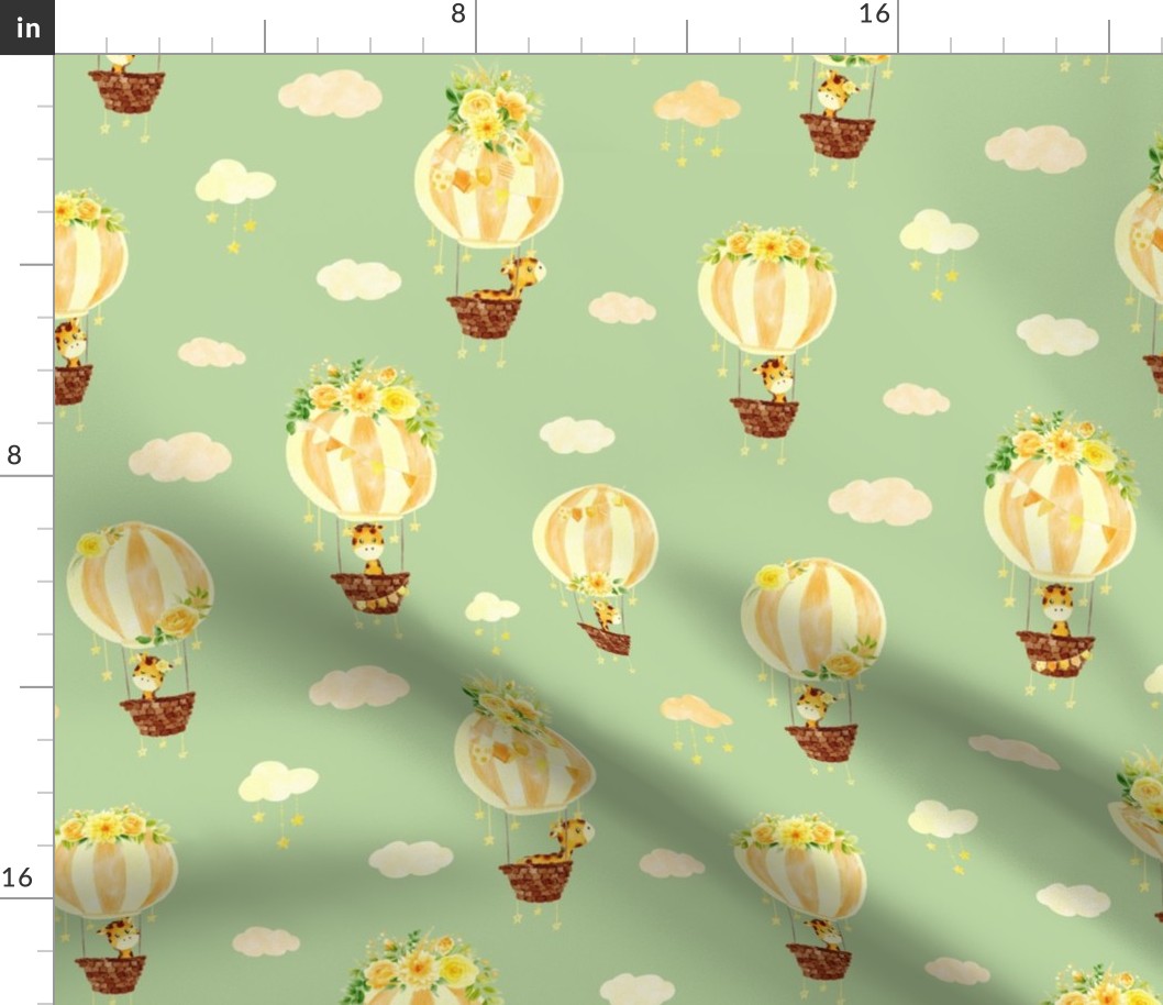 air balloon giraffe green