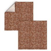 Libby hand drawn watercolor textured Plaid umber sienna brown