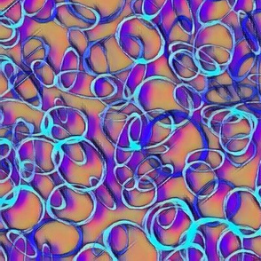 Asymmetric Layered Bubbly Filler in Orange - Aqua - Purple