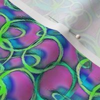 Asymmetric Layered Bubbly Filler for Quilting - Pink - Blue - Green