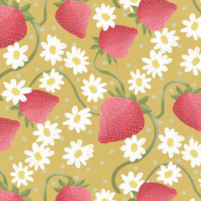 Strawberry Patch - mustard 