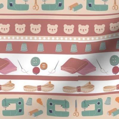 Washi tape sewing bears