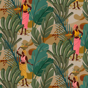 Ladies in the tropical jungle -large