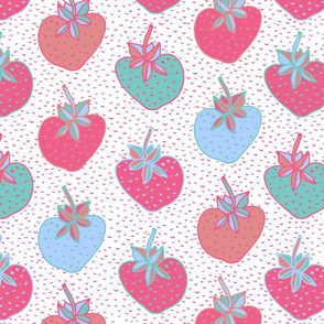 strawberry pattern pastel - large
