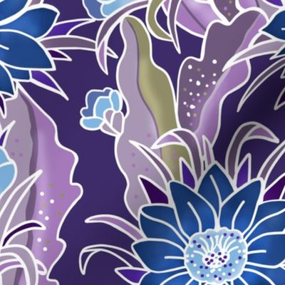 small Night Blooming Dragon Flower-dk purple and blue